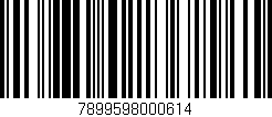 Código de barras (EAN, GTIN, SKU, ISBN): '7899598000614'