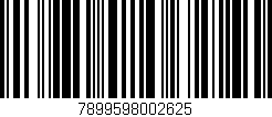 Código de barras (EAN, GTIN, SKU, ISBN): '7899598002625'