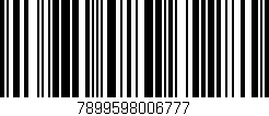 Código de barras (EAN, GTIN, SKU, ISBN): '7899598006777'