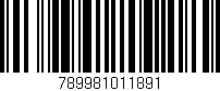 Código de barras (EAN, GTIN, SKU, ISBN): '789981011891'