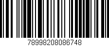Código de barras (EAN, GTIN, SKU, ISBN): '78998208086748'