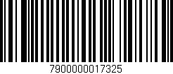 Código de barras (EAN, GTIN, SKU, ISBN): '7900000017325'