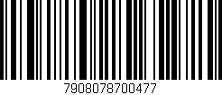 Código de barras (EAN, GTIN, SKU, ISBN): '7908078700477'