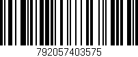 Código de barras (EAN, GTIN, SKU, ISBN): '792057403575'