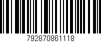 Código de barras (EAN, GTIN, SKU, ISBN): '792870861118'