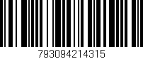 Código de barras (EAN, GTIN, SKU, ISBN): '793094214315'