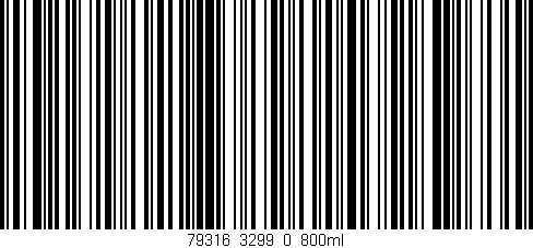 Código de barras (EAN, GTIN, SKU, ISBN): '79316_3299_0_800ml'