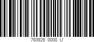 Código de barras (EAN, GTIN, SKU, ISBN): '793926/0000_U'