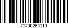 Código de barras (EAN, GTIN, SKU, ISBN): '79400263919'