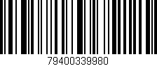 Código de barras (EAN, GTIN, SKU, ISBN): '79400339980'
