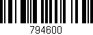 Código de barras (EAN, GTIN, SKU, ISBN): '794600'
