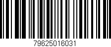Código de barras (EAN, GTIN, SKU, ISBN): '79625016031'
