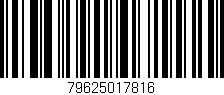 Código de barras (EAN, GTIN, SKU, ISBN): '79625017816'