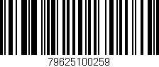 Código de barras (EAN, GTIN, SKU, ISBN): '79625100259'
