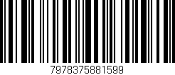 Código de barras (EAN, GTIN, SKU, ISBN): '7978375881599'