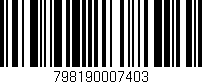 Código de barras (EAN, GTIN, SKU, ISBN): '798190007403'