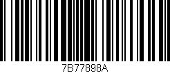Código de barras (EAN, GTIN, SKU, ISBN): '7B77898A'
