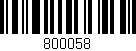 Código de barras (EAN, GTIN, SKU, ISBN): '800058'