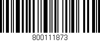 Código de barras (EAN, GTIN, SKU, ISBN): '800111873'