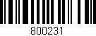 Código de barras (EAN, GTIN, SKU, ISBN): '800231'