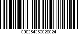 Código de barras (EAN, GTIN, SKU, ISBN): '800254363020024'