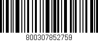 Código de barras (EAN, GTIN, SKU, ISBN): '800307852759'