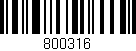 Código de barras (EAN, GTIN, SKU, ISBN): '800316'