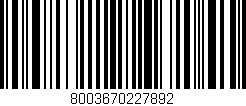 Código de barras (EAN, GTIN, SKU, ISBN): '8003670227892'
