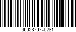 Código de barras (EAN, GTIN, SKU, ISBN): '8003670740261'