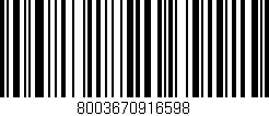 Código de barras (EAN, GTIN, SKU, ISBN): '8003670916598'