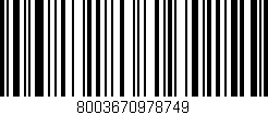 Código de barras (EAN, GTIN, SKU, ISBN): '8003670978749'