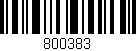 Código de barras (EAN, GTIN, SKU, ISBN): '800383'