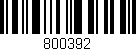 Código de barras (EAN, GTIN, SKU, ISBN): '800392'