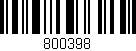 Código de barras (EAN, GTIN, SKU, ISBN): '800398'