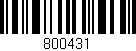 Código de barras (EAN, GTIN, SKU, ISBN): '800431'