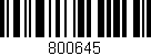 Código de barras (EAN, GTIN, SKU, ISBN): '800645'