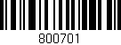Código de barras (EAN, GTIN, SKU, ISBN): '800701'
