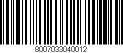Código de barras (EAN, GTIN, SKU, ISBN): '8007033040012'