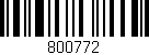 Código de barras (EAN, GTIN, SKU, ISBN): '800772'