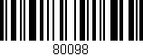 Código de barras (EAN, GTIN, SKU, ISBN): '80098'
