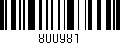 Código de barras (EAN, GTIN, SKU, ISBN): '800981'