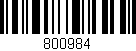 Código de barras (EAN, GTIN, SKU, ISBN): '800984'
