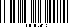 Código de barras (EAN, GTIN, SKU, ISBN): '80100004436'