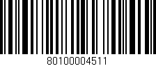 Código de barras (EAN, GTIN, SKU, ISBN): '80100004511'