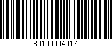 Código de barras (EAN, GTIN, SKU, ISBN): '80100004917'