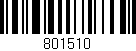 Código de barras (EAN, GTIN, SKU, ISBN): '801510'