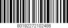 Código de barras (EAN, GTIN, SKU, ISBN): '80192272102486'