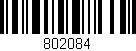 Código de barras (EAN, GTIN, SKU, ISBN): '802084'