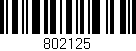 Código de barras (EAN, GTIN, SKU, ISBN): '802125'