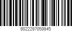 Código de barras (EAN, GTIN, SKU, ISBN): '8022297059945'
